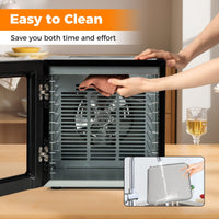 48H Timer Food Dehydrator 35-75℃ with 10 Stainless Trays & 10 Presets for Jerky Fruits