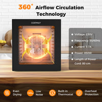 48H Timer Food Dehydrator 35-75℃ with 10 Stainless Trays & 10 Presets for Jerky Fruits