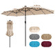 4M Double-Sided Patio Umbrella with Solar Lights and Crank Handle