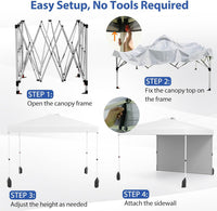 3 x 3 m Pop up Canopy Tent w/ 1 Sidewall