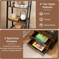 Ladder Bookshelf with Storage