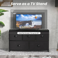 5 Drawer Storage Organizer Unit Horizontal Storage Cube Dresser Unit
