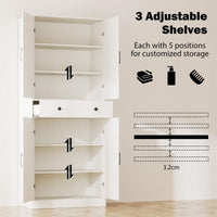 183cm Tall Kitchen Cabinet Farmhouse Cupboard Cabinet Versatile Storage