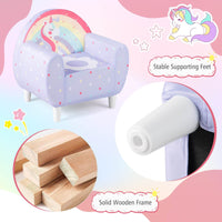 Kids Sofa Toddler Upholstered Armchair Unicorn Children Reading Chair