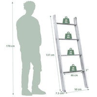 4-Tier Wooden Wall Leaning Ladder Shelf