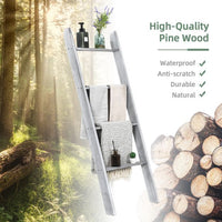 4-Tier Wooden Wall Leaning Ladder Shelf