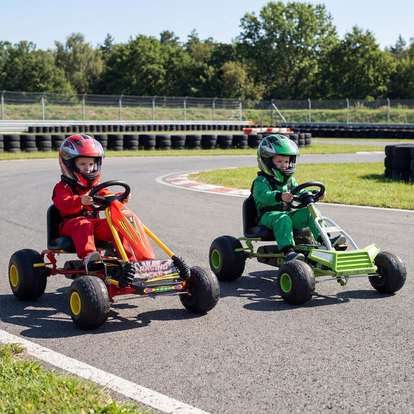 4 Wheel Ride on Toy with Handbrake and Wear-Resistant Wheels for Boys and Girls