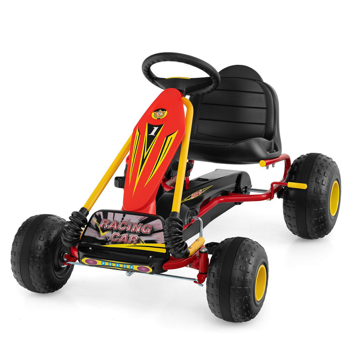 4 Wheel Ride on Toy with Handbrake and Wear-Resistant Wheels for Boys and Girls