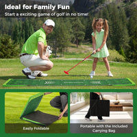 Portable Putting Green Mat with 2 Adjustable Putters, 6 Balls, Carrying Bag, Golf Putting Mat for Party