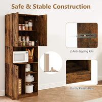 Kitchen Pantry Storage Cabinet 166 cm Tall Modern Hutch Cabinet w/ Open Shelves