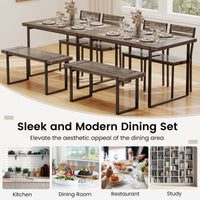 4-Piece Dining Table Set for 4 with Metal Frame