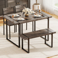 4-Piece Dining Table Set for 4 with Metal Frame