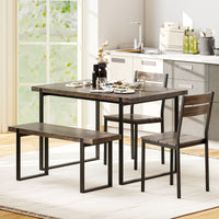 4-Piece Dining Table Set for 4 with Metal Frame
