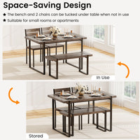 4-Piece Dining Table Set for 4 with Metal Frame