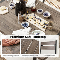 4-Piece Dining Table Set for 4 with Metal Frame
