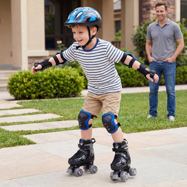 Adjustable Kids Roller Skates with Light-up Wheels for Girls Boys