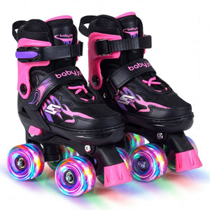 Adjustable Kids Roller Skates with Light-up Wheels for Girls Boys