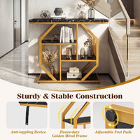 4-Tier Modern Entryway Table with Storage Shelves for Hallway