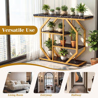 4-Tier Modern Entryway Table with Storage Shelves for Hallway
