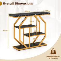 4-Tier Modern Entryway Table with Storage Shelves for Hallway