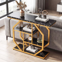 4-Tier Modern Entryway Table with Storage Shelves for Hallway