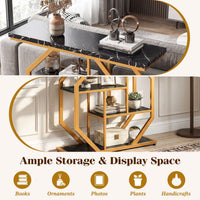 4-Tier Modern Entryway Table with Storage Shelves for Hallway