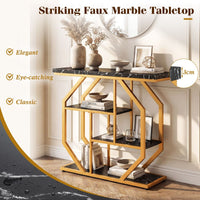 4-Tier Modern Entryway Table with Storage Shelves for Hallway