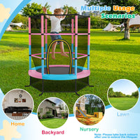 Kid Round Trampoline, 4.5ft Children Outdoor & Indoor Jumping Bed