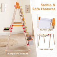 4-in-1 Adjustable Kids Art Easel with Double-Sided Blackboard and Whiteboard