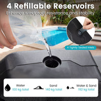 4 Pieces Cantilever Umbrella Base 192kg with Sealed Inlets and Handles