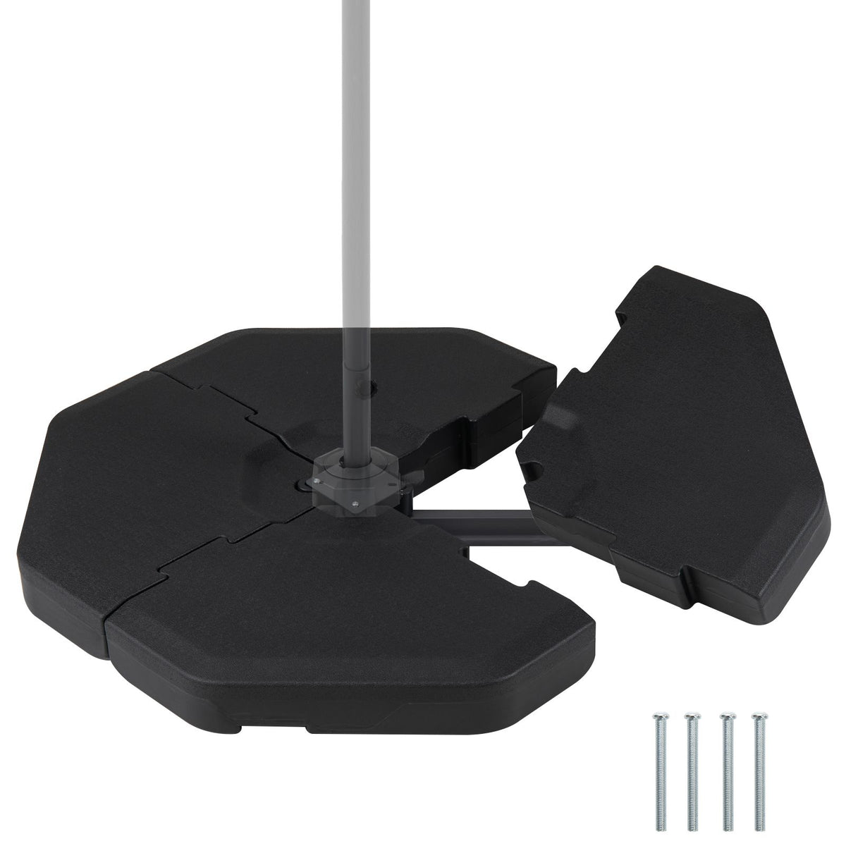 4 Pieces Cantilever Umbrella Base 192kg with Sealed Inlets and Handles