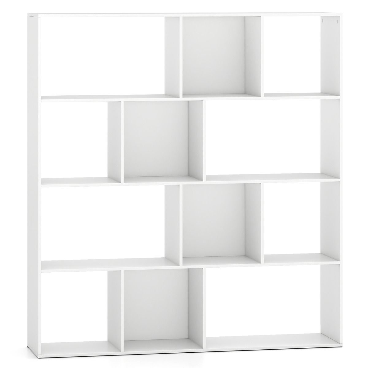 4-Tier Open Shelf Bookcase with 12 Storage Compartments