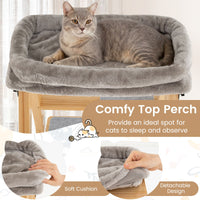 5-Level Solid Pine Cat Tower with Top Perch and Sisal Scratch Post