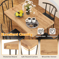 5-Piece Dining Table Set Industrial Rectangular Kitchen Table and Armless Chairs