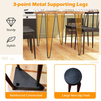 5-Piece Dining Table Set Industrial Rectangular Kitchen Table and Armless Chairs