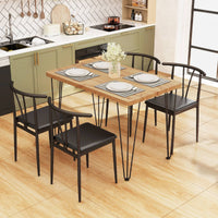 5-Piece Dining Table Set Industrial Rectangular Kitchen Table and Armless Chairs