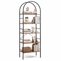 GIANTEX 5-Tier Arched Bookcase with Open Wooden Shelves