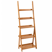 5-Tier Bamboo Ladder Shelf Bookcase for Home Office