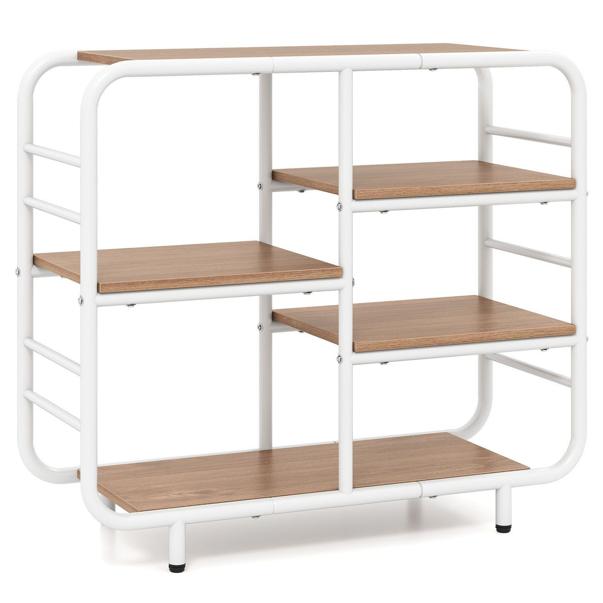 5-Tier Bookshelf with Metal Frame and Freestanding Storage Shelving Unit for Living Room