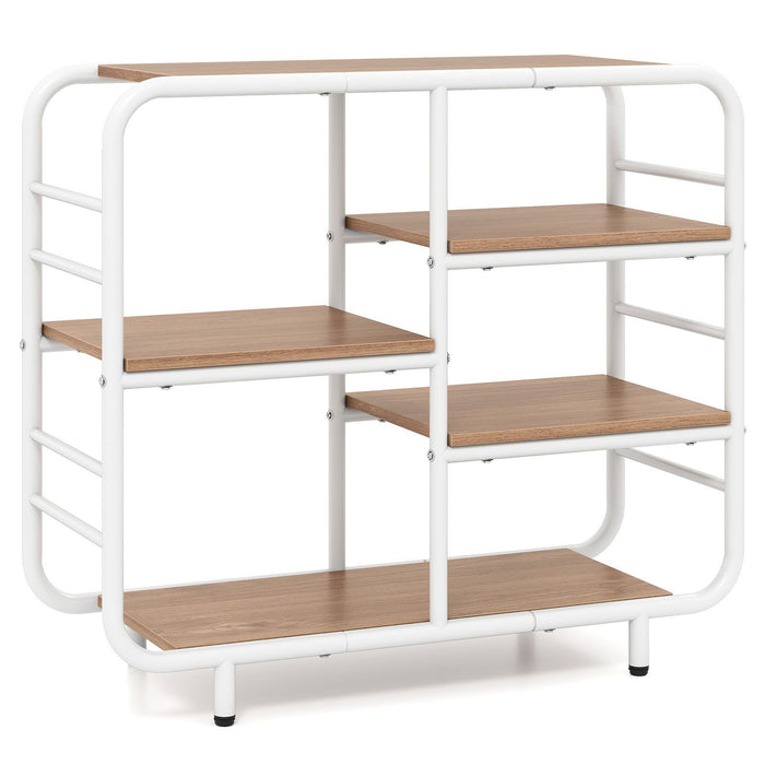 5-Tier Bookshelf with Metal Frame and Freestanding Storage Shelving Unit for Living Room