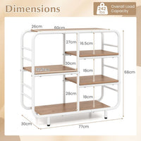 5-Tier Bookshelf with Metal Frame and Freestanding Storage Shelving Unit for Living Room