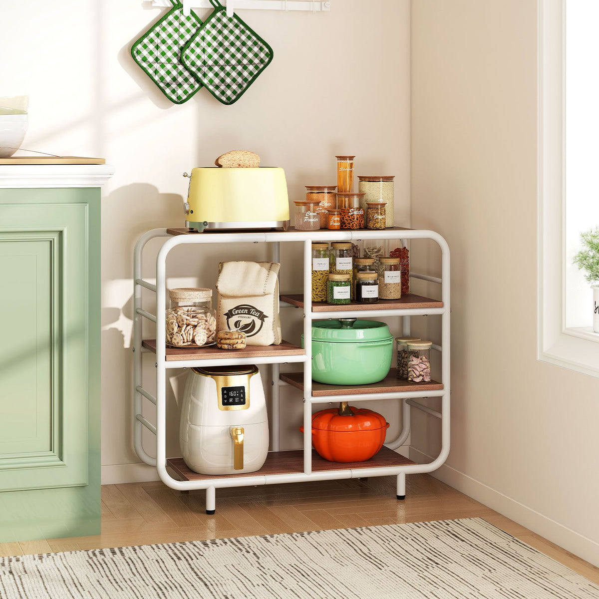5-Tier Bookshelf with Metal Frame and Freestanding Storage Shelving Unit for Living Room
