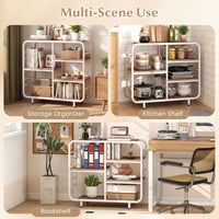 5-Tier Bookshelf with Metal Frame and Freestanding Storage Shelving Unit for Living Room