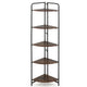 5-Tier Folding Corner Shelf with Heavy-duty Metal Frame and 2 Anti-tip Kits