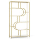 5-Tier Geometric Bookshelf with U Shape and Metal Frame for Home Office