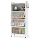 5-Tier Kitchen Storage Cabinet with 4 Flip-up PC Doors 4 Hooks and Adjustable Feet