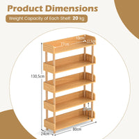 3-Tier Wooden Bookshelf with Sturdy Pine Wood Posts and Elevated Guardrails
