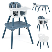 5 in 1 Convertible Baby High Chair, Infant Dining Chair Booster Seat w/Removable Tray