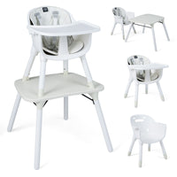 5 in 1 Convertible Baby High Chair, Infant Dining Chair Booster Seat w/Removable Tray