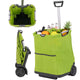 50L Folding Shopping Cart with 3 Pockets and Retractable Handlebar for Grocery